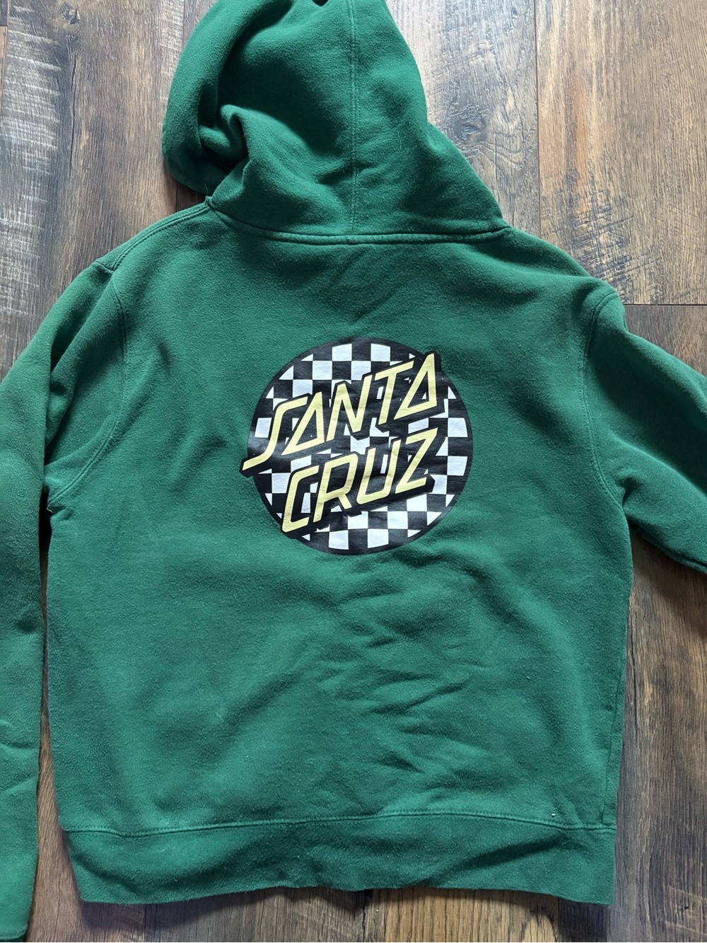 Santa Cruz Skateboards Green Hoodie with Checker Circle Logo